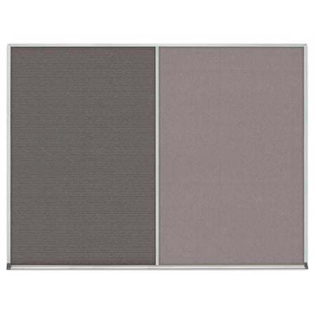 United Visual Products Double Door Radius Corkboard, 48"x36", Sat, UV7003RC-SATIN-SURF UV7003RC-SATIN-SURF